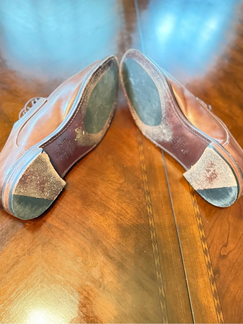 Allen Edmonds Brown Leather Lace-Up Derby Shoes